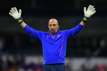 Oscar Perez de Cruz Azul durante el partido Cruz Azul vs Puebla, correspondiente a la jornada 09 del Torneo Clausura Grita Mexico C22 de la Liga BBVA MX, en el Estadio Azteca el 05 de Marzo de 2022.