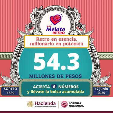 Resultados Melate Retro: números que cayeron hoy y premios del sorteo 1539 | 17 de junio del 2025