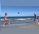 El juego de Fede Valverde y Mina Bonino en la playa que es viral en las redes