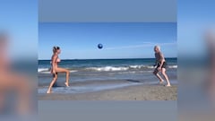 El juego de Fede Valverde y Mina Bonino en la playa que es viral en las redes
