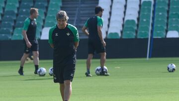 Pellegrini, en un entrenamiento.