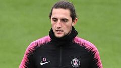 Adrien Rabiot, en un entrenamiento con el PSG.