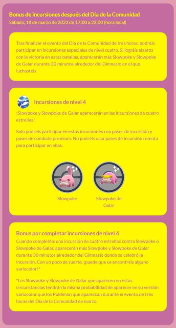 pokemon go dia de la comunidad marzo 2023 slowpoke y slowpoke galar