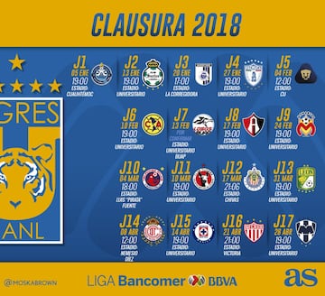 Checa el calendario de los 18 equipos de la Liga MX