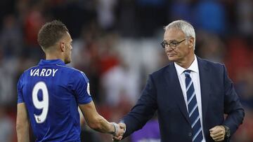 Luis Hernández y Slimani en el debut del Leicester en Brujas