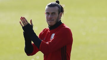 Gareth Bale, durante un entrenamiento con la selección de Gales.