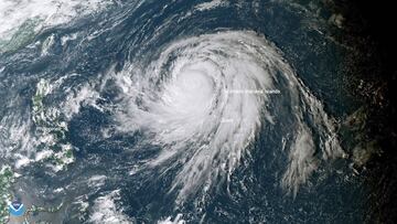 El tifón Hagibis, en una imágen de satélite del 8 de octubre de 2019.