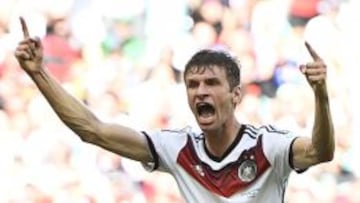 Müller, celebrando su segundo gol ante Portugal