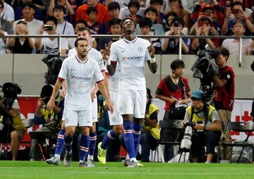 Tammy Abraham celebrando el primer gol del Chelsea 