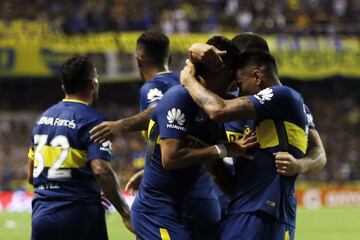 Buenos Aires, 27 enero 2018
SUPERLIGA
Boca Juniors vs Colon Sta Fe por la fecha 13 del Torneo en el Estadio La Bombonera.
Festejo de Gol  Cristian Pavon de Boca Juniors
Fotos Gustavo Ortiz