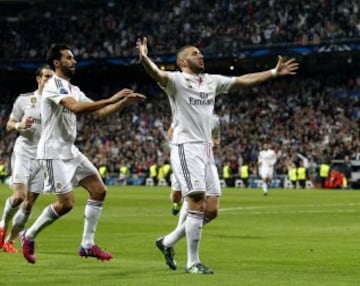 Benzema celebra el 3-2.