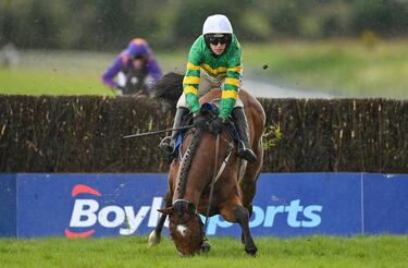 Janidil y su jockey, Mark Walsh, sufrieron una aparatosa caída cuando marchaban en cabeza en los metros finales de la carrera de obstáculos Fairyhouse de McInerney Properties. La desafortunada acción tuvo lugar el tercer día del Festival de Pascua en el hipódromo de Fairyhouse, en Ratoath. Fairyhouse es uno de los principales hipódromos de Irlanda.