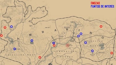 Todas las chozas y puntos de interés de Red Dead Redemption 2
