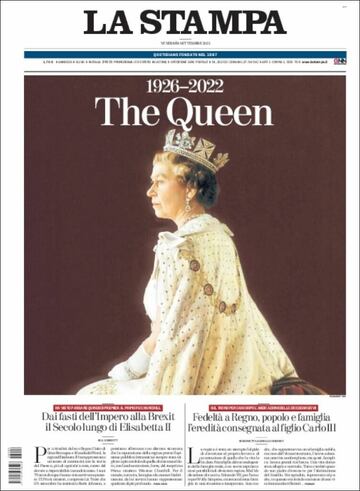 Las portadas de los diarios tras el fallecimiento de Isabel II