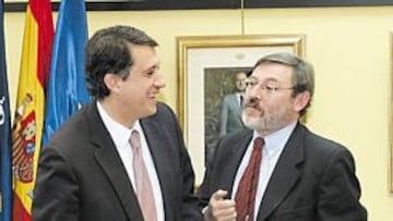 <b>CÚPULA DIRIGENTE. </b>Lissavetzky , secretario de Estado (derecha), junto a Blanco, director general.
