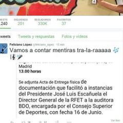 Feliciano sobre Escañuela: "Vamos a contar mentiras..."