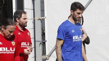 Piccini, en el entrenamiento del Valencia.