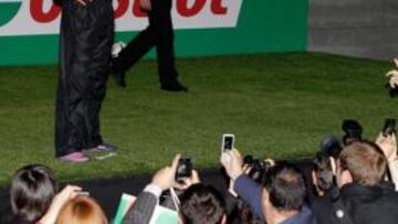 <b>ACLAMADO. </b>Cristiano acaparó todos los flashes ayer en el pabellón Satélite de la Casa de Campo.