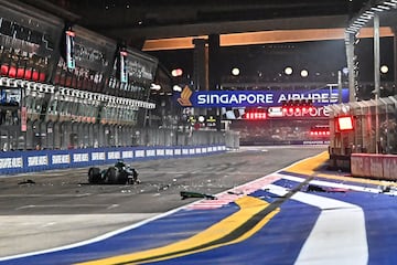 El accidente de Stroll ha sido una vez se ha ondeado la bandera de cuadros de la Q1.