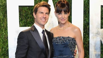 Tom Cruise y Katie Holmes en el afterparty de Vanity Fair de los Premios Oscar en Sunset Tower; West Hollywood, California. Febrero 26, 2012.