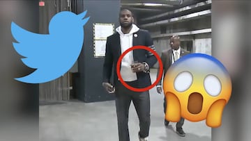 La curiosa llegada de LeBron al Staples: ¡con un vaso de vino!