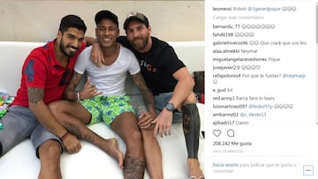 Suárez y Messi se reunieron con Neymar tras su marcha al PSG.