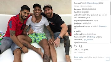 Su&aacute;rez y Messi se reunieron con Neymar tras su marcha al PSG.