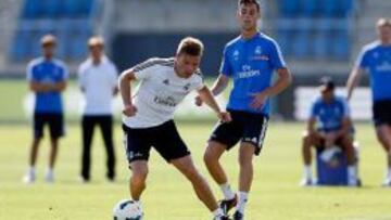 Illarramendi, durante el partidillo en el entrenamiento con el Castilla.