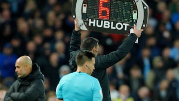 The officials show 6 minutes added on time during the Premier League match at Anfield, Liverpool. Picture date: Sunday October 16, 2022. (Photo by Peter Byrne/PA Images via Getty Images)