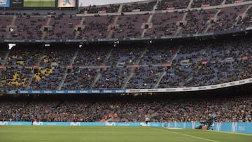 07/01/18  PARTIDO PRIMERA DIVISION
  Barcelona - Levante UD
 PANORAMICA ESTADIO CAMP NOU GRADAS VACIAS SEGUIDORES 
 PUBLICADA 24/01/18 NA MA20-21 4COL
 PUBLICADA 24/01/18 NA MA01 PORTADA 1COL