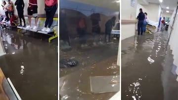 Habitantes de Los Reyes la Paz comparten en redes sociales que la clínica 53 del IMSS se inundó por las fuertes lluvias.