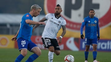 Futbol, Santa Cruz vs Colo-Colo.
Semi final Copa Chile 2024.
El jugador de Colo Colo Arturo Vidal es fotografiado durante el partido de ida semi finales de la Copa Chile contra Santa Cruz disputado en el estadio La Granja, Curico Chile.
07/06/2024
Jose Robles/Photosport
Football, Santa Cruz vs Colo-Colo.
2024 Copa Chile Championship.
Colo-Colo’s player Arturo Vidal is photographed during the first leg semi-final match of the Chile Cup against Santa Cruz played at the Granja stadium, Curico Chile.
07/06/2024
Jose Robles/Photosport