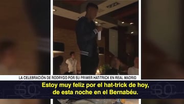 Sale a la luz el discurso de Rodrygo de madrugada encima de una mesa tras su hat-trick