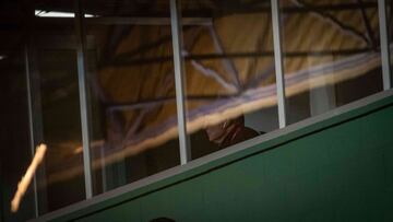 Cristóbal Parralo vio el partido ante el Rayo desde una cabina de A Malata.