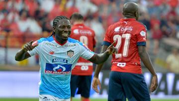 Yimmi Chará celebra su gol ante el DIM