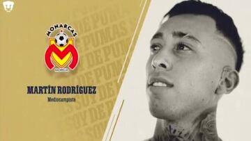 Martín Rodríguez deja a Pumas y es refuerzo de Monarcas