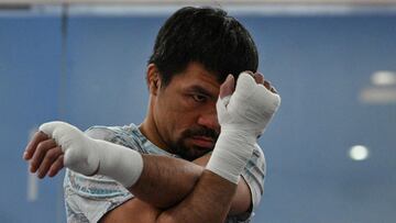 Manny Pacquiao en un entrenamiento de junio de 2021 en la ciudad General Santos de Filipinas.