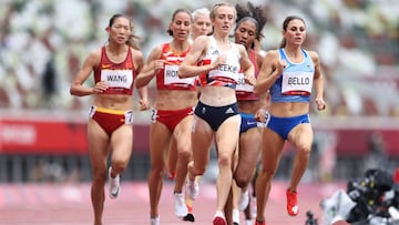 TOKYO, JAPAN - JULY 30: Jemma Reekie of Team Great Britain competes during round one of the Women&#039;s 800m heats on day seven of the Tokyo 2020 Olympic Games at Olympic Stadium on July 30, 2021 in Tokyo, Japan. (Photo by Michael Steele/Getty Images)