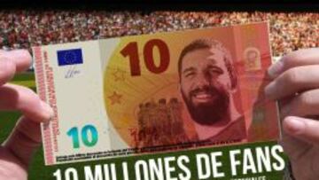 Billetes-descuento con la cara de Arda en el partido del Barça