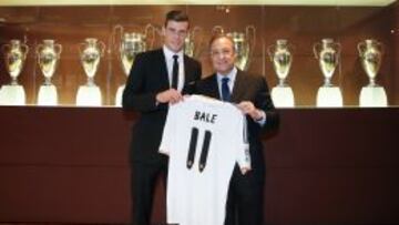 Bale y Florentino Pérez, el día de su presentación.