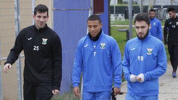 Herrerín al llegar a su primer entrenamiento con el Leganés.