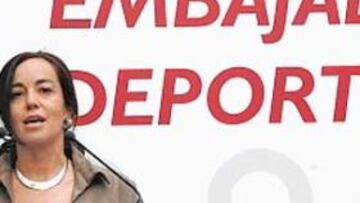 <b>EMBAJADORA DE MADRID 2012. </b>Mercedes Coghen, en una intervención en apoyo de la candidatura.