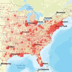 Mapa de casos y muertes por estado de coronavirus en USA; 17 de abril