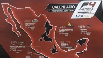 Se dio a conocer el calendario de la F&oacute;rmula 4