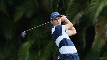 RIO GRANDE, PUERTO RICO - MARCH 07: Angel Ayora of Spain plays his shot from the fourth tee during the first round of the Puerto Rico Open at Grand Reserve Golf Club on March 07, 2024 in Rio Grande, .   Andy Lyons/Getty Images/AFP (Photo by ANDY LYONS / GETTY IMAGES NORTH AMERICA / Getty Images via AFP)