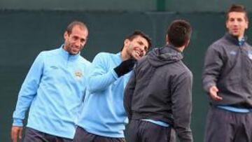 <b>BUEN AMBIENTE. </b>Agüero regresa a la Champions tras lesión.