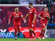 Alexis Vega celebrates his goal 3-0 of Toluca during the 13th round match between Toluca and Queretaro as part of the Liga BBVA MX, Torneo Apertura 2025 at Nemesio Diez Stadium, on October 18, 2025 in Toluca, Estado de Mexico, Mexico.