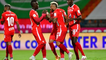 MEDELLIN. Noviembre 28 de 2020. Atlético Nacional enfrenta al América de Cali en el estadio Atanasio Girardot de la ciudad de Medellín en el partido de vuelta por los cuartos de final en la Liga BetPlay. (Cortesía Dimayor)