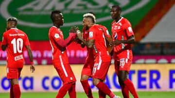 MEDELLIN. Noviembre 28 de 2020. Atlético Nacional enfrenta al América de Cali en el estadio Atanasio Girardot de la ciudad de Medellín en el partido de vuelta por los cuartos de final en la Liga BetPlay. (Cortesía Dimayor)