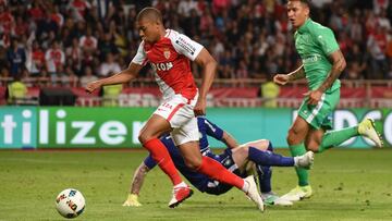 Football Soccer - AS Monaco v Saint-Etienne - Ligue 1 - Stade Louis II, Monaco - 17/5/17Monaco&rsquo;s Kylian Mbappe in action before scoring their first goal Reuters / Jean-Pierre Amet